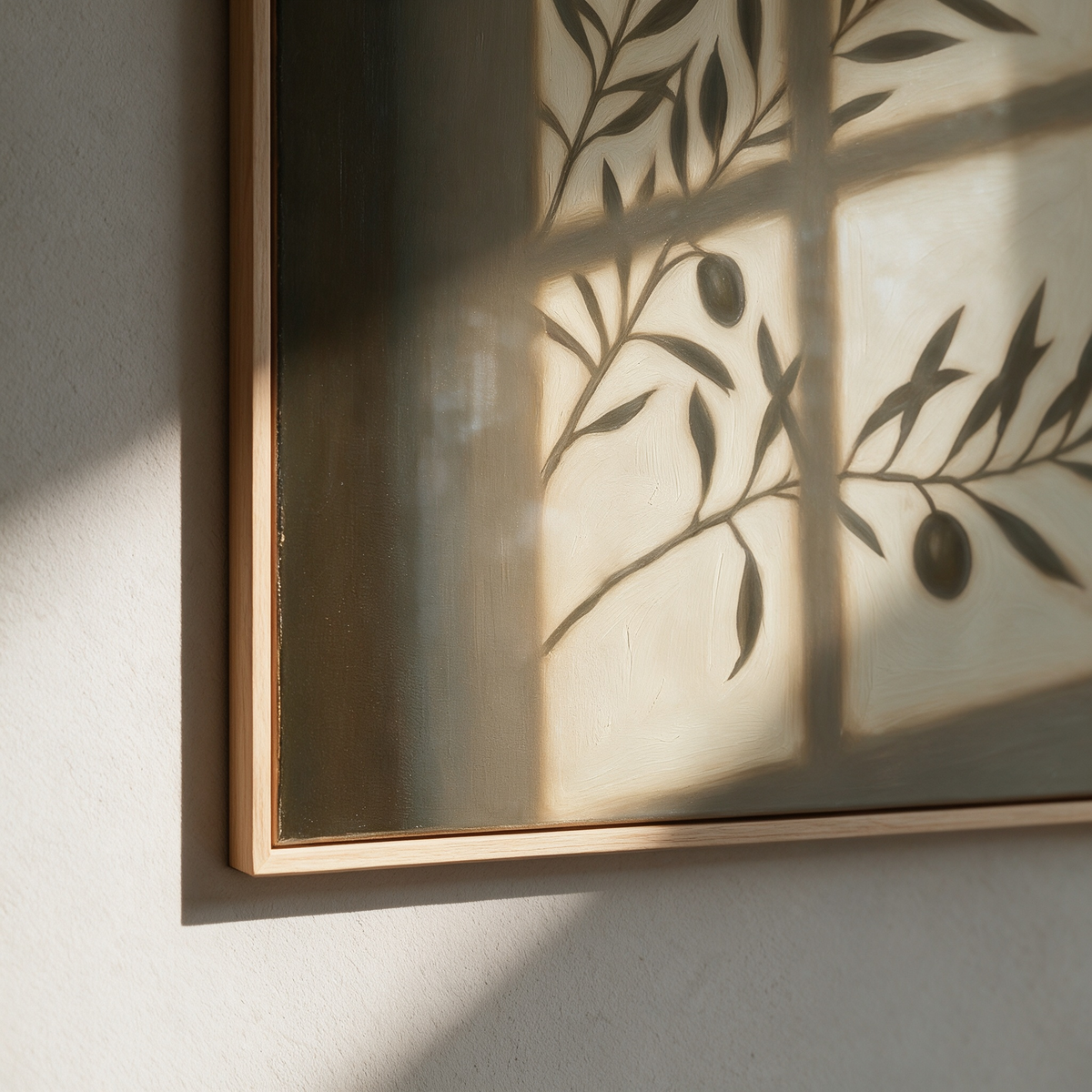 Expressive Contemporary Art｜Olive Window Shadows
