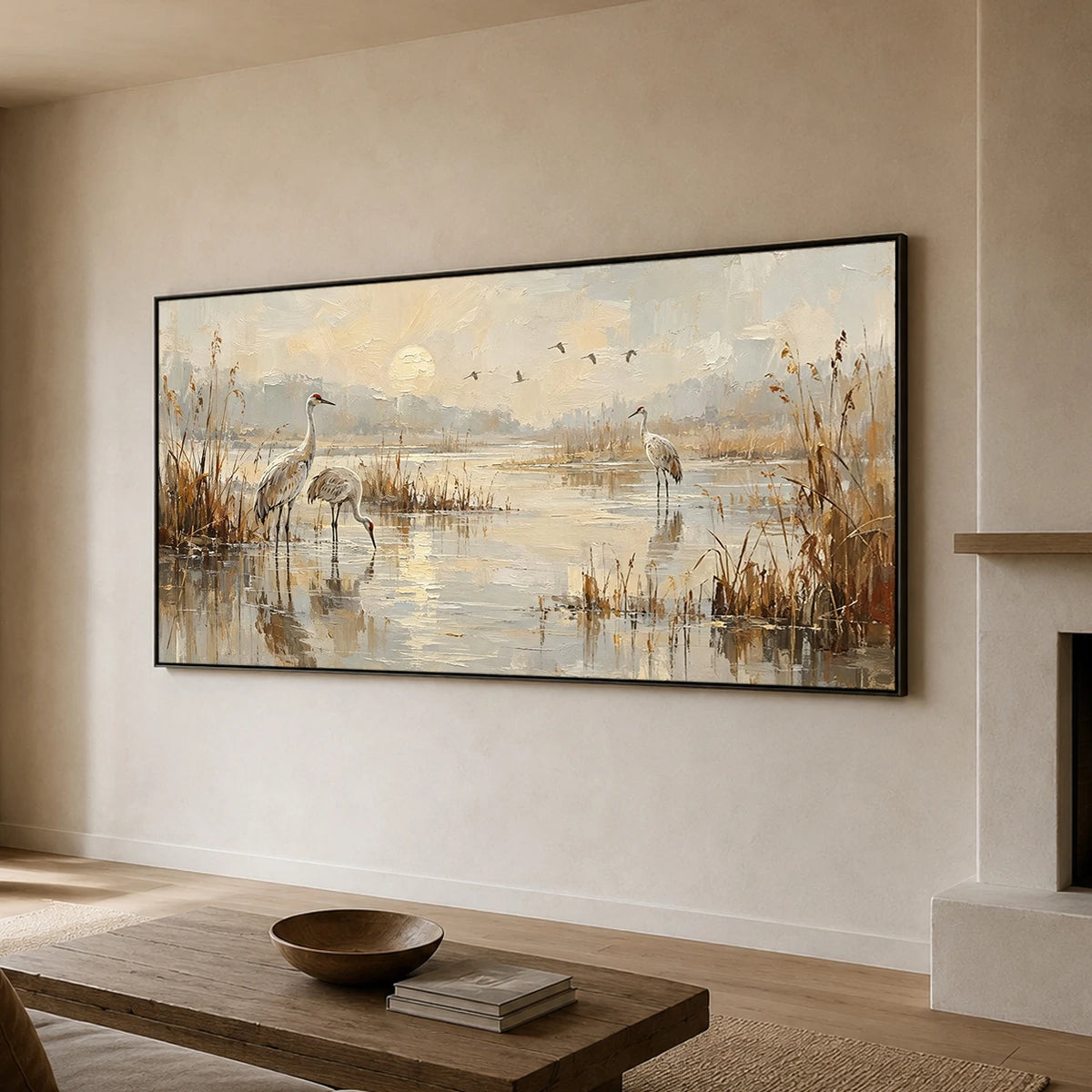 Expressive Contemporary Art｜Cranes in the Morning Mist