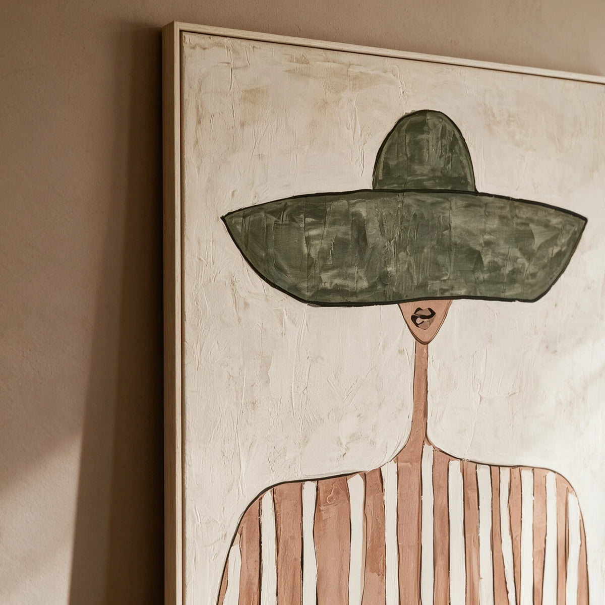 Vintage Americana Art｜Quiet Grace Beneath the Olive Hat