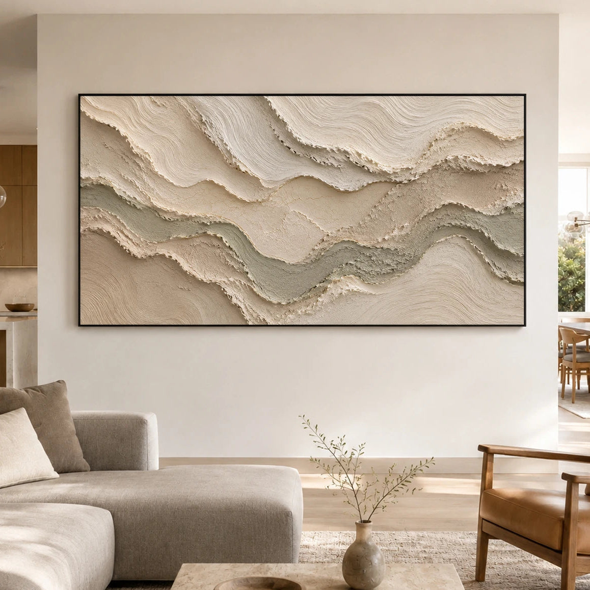 Textured & Impasto Art｜Sage Strata Drift