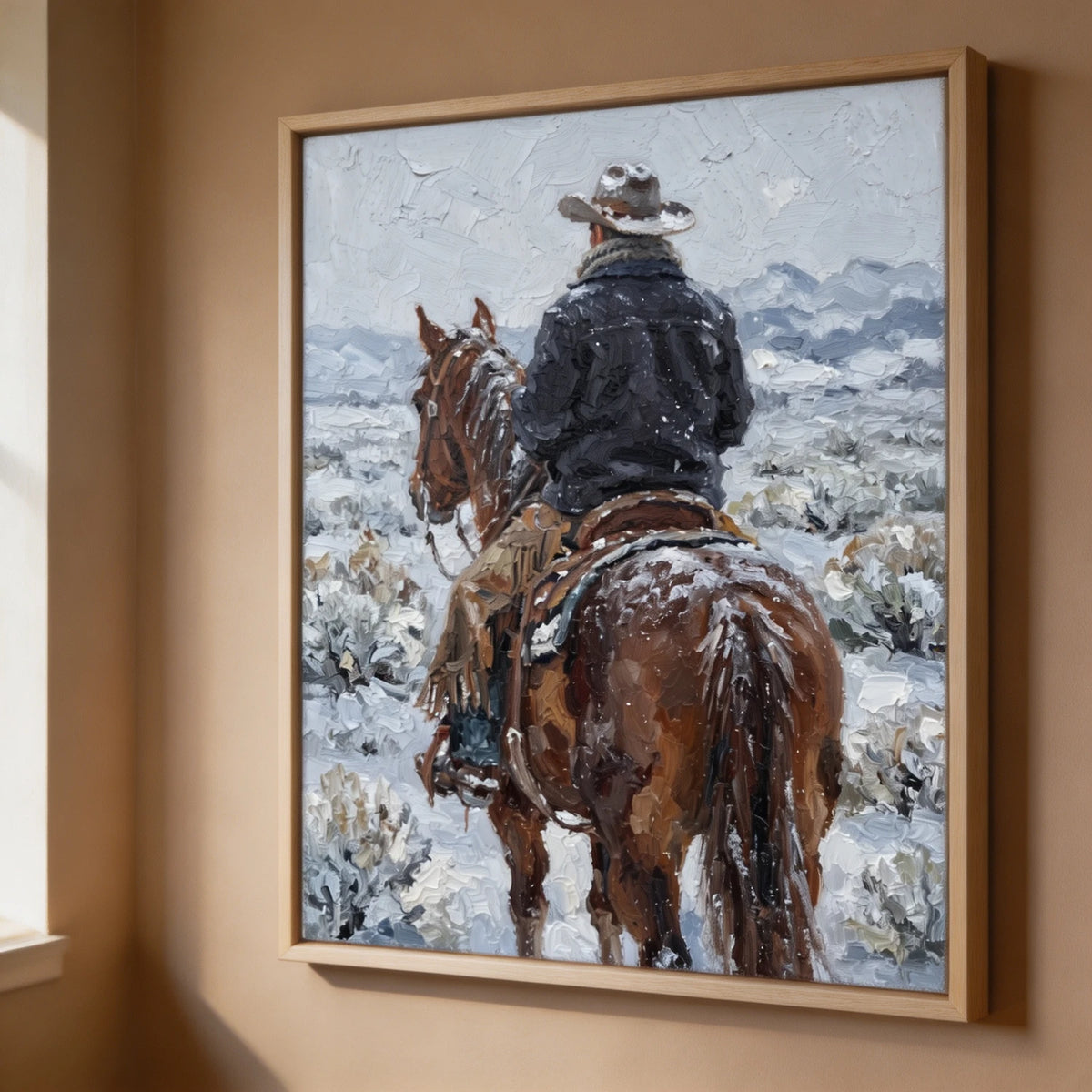 Western Landscapes Art｜Winter Rider Beyond the Frozen Frontier