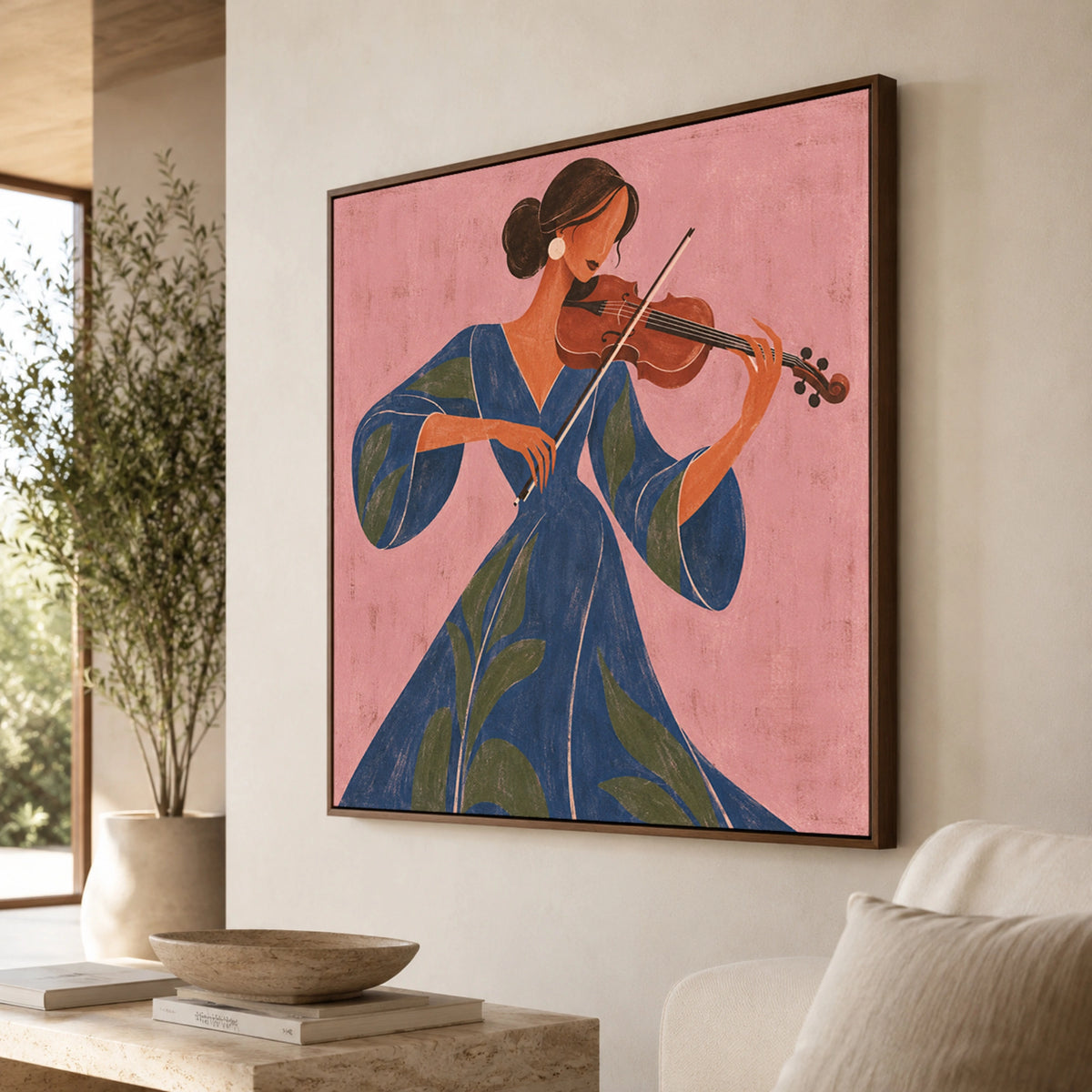 Modern Folk Art｜Violin in Bloom