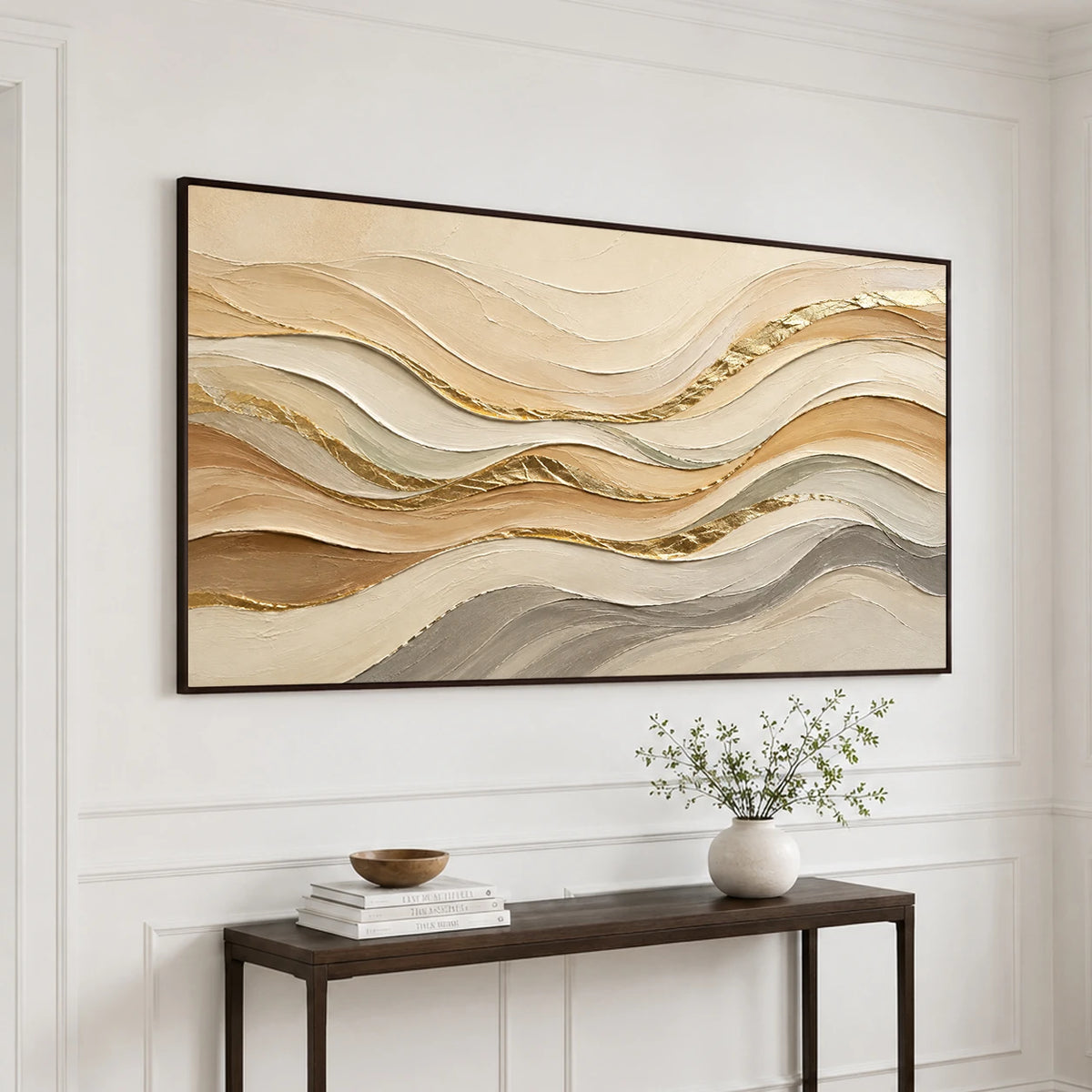 Textured & Impasto Art｜Golden Sand Currents