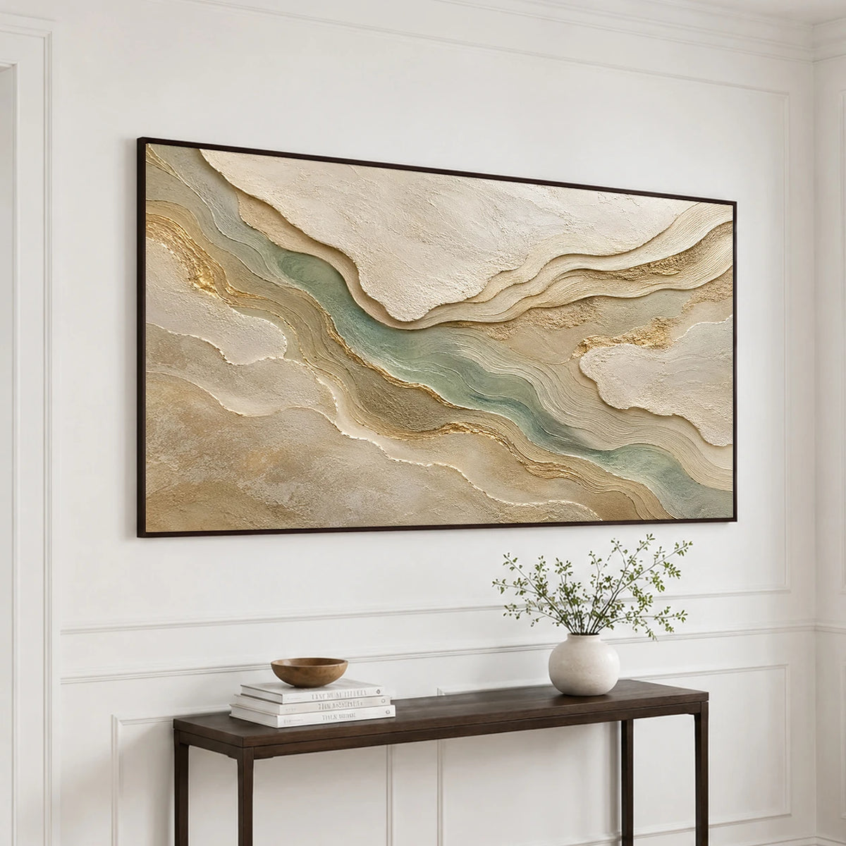 Textured & Impasto Art｜Gilded Sage Current
