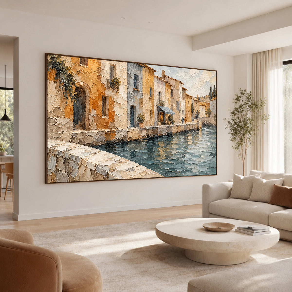 Textured & Impasto Art｜Along the Sunlit Canal