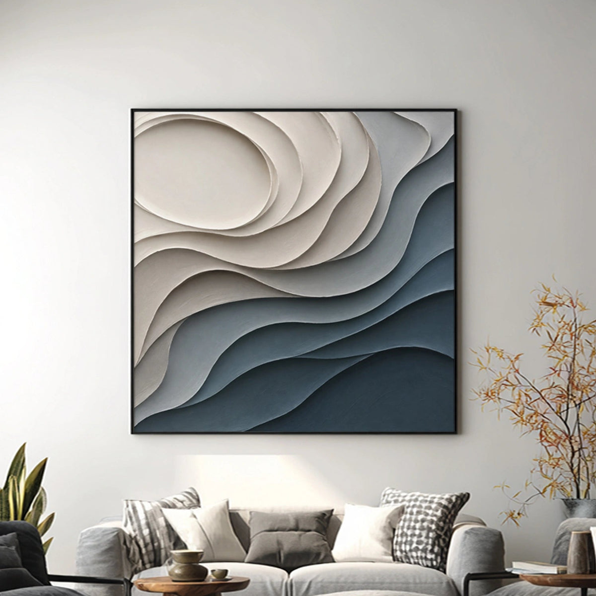 Textured & Impasto Art｜Layered Tides in Neutral Harmony