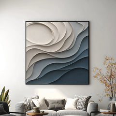 Textured & Impasto Art｜Layered Tides in Neutral Harmony