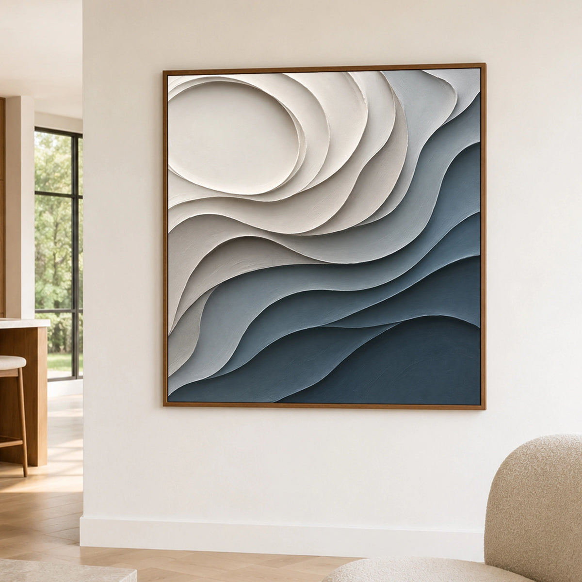Textured & Impasto Art｜Layered Tides in Neutral Harmony