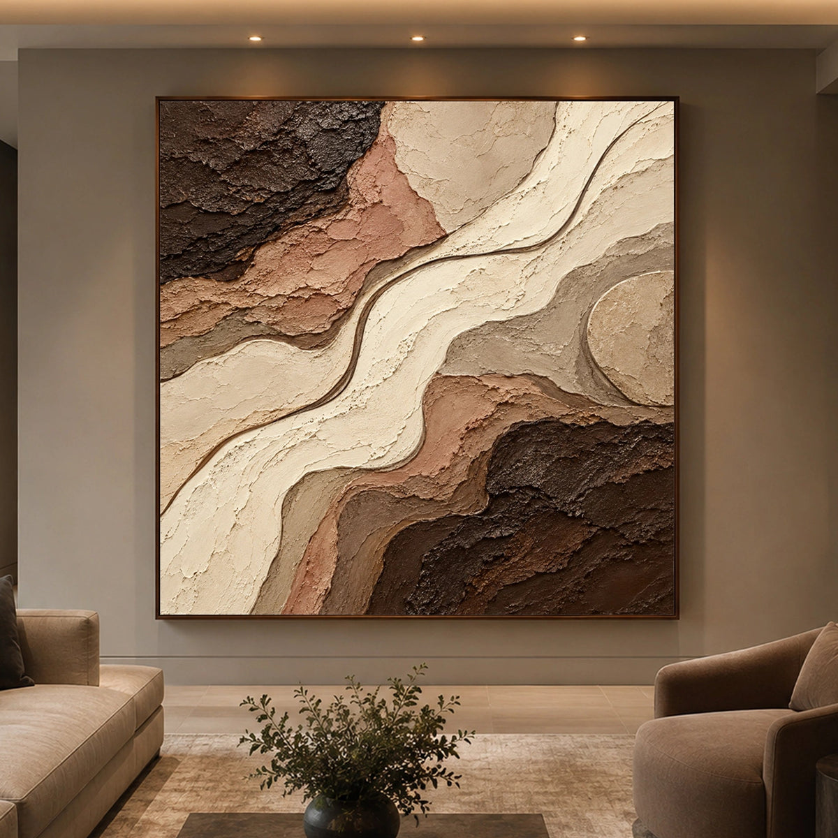 Textured & Impasto Art｜Earth Tones in Organic Flow
