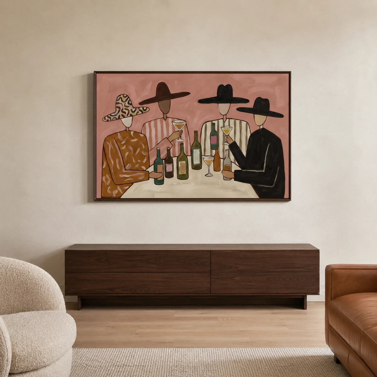 Vintage Americana Art｜Rosé Rendezvous