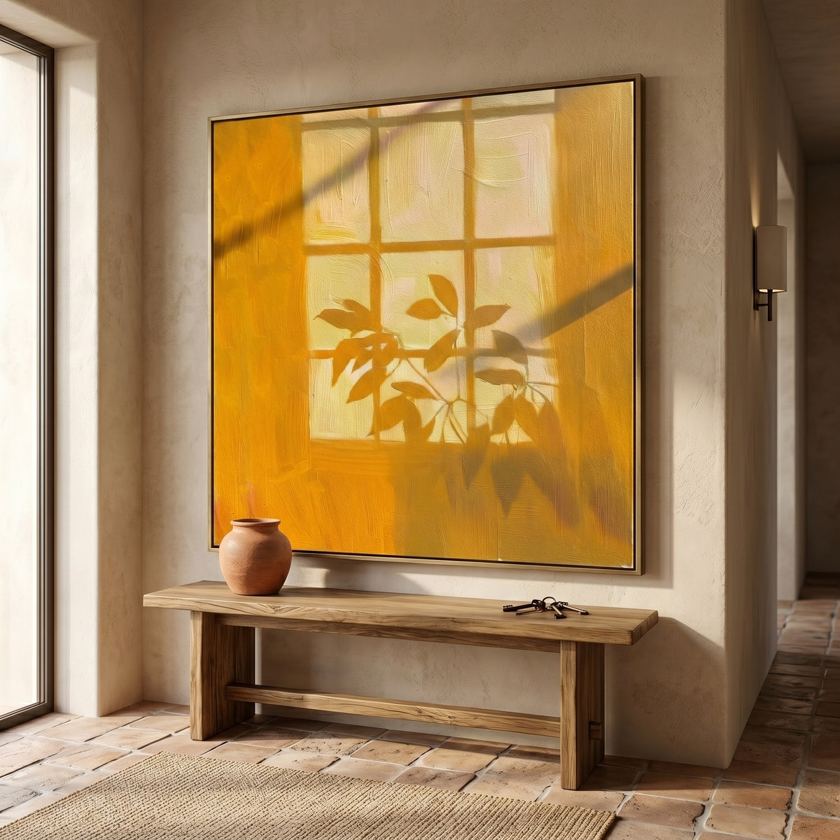 Expressive Contemporary Art｜Golden Window Silhouette