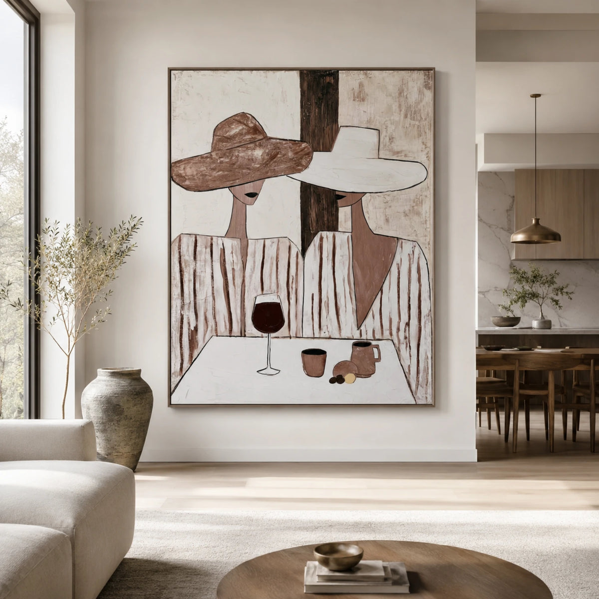 Vintage Americana Art｜A Quiet Table Beneath Wide Brims