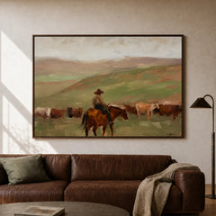 Western Landscapes Art｜Rider Across the Open Prairie