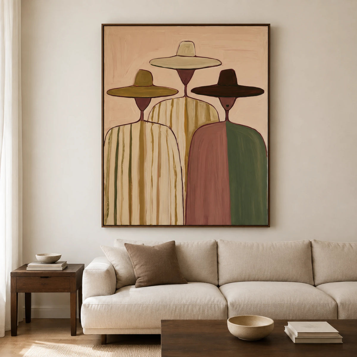 Vintage Americana Art｜Three Quiet Figures