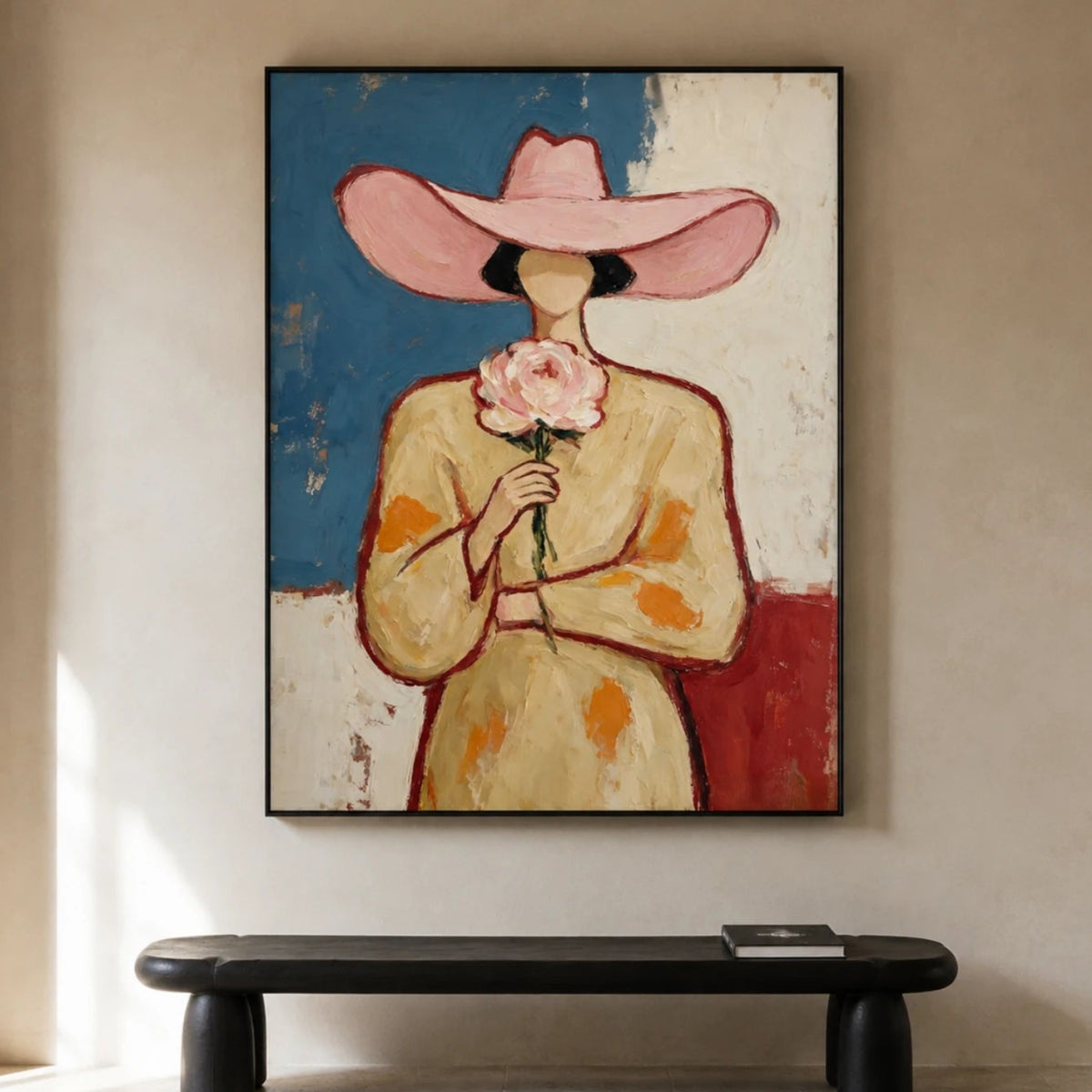 Western Pop Art｜Pink Hat And Peony