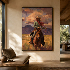 Western Landscapes Art｜The Scarlet Trail Rider