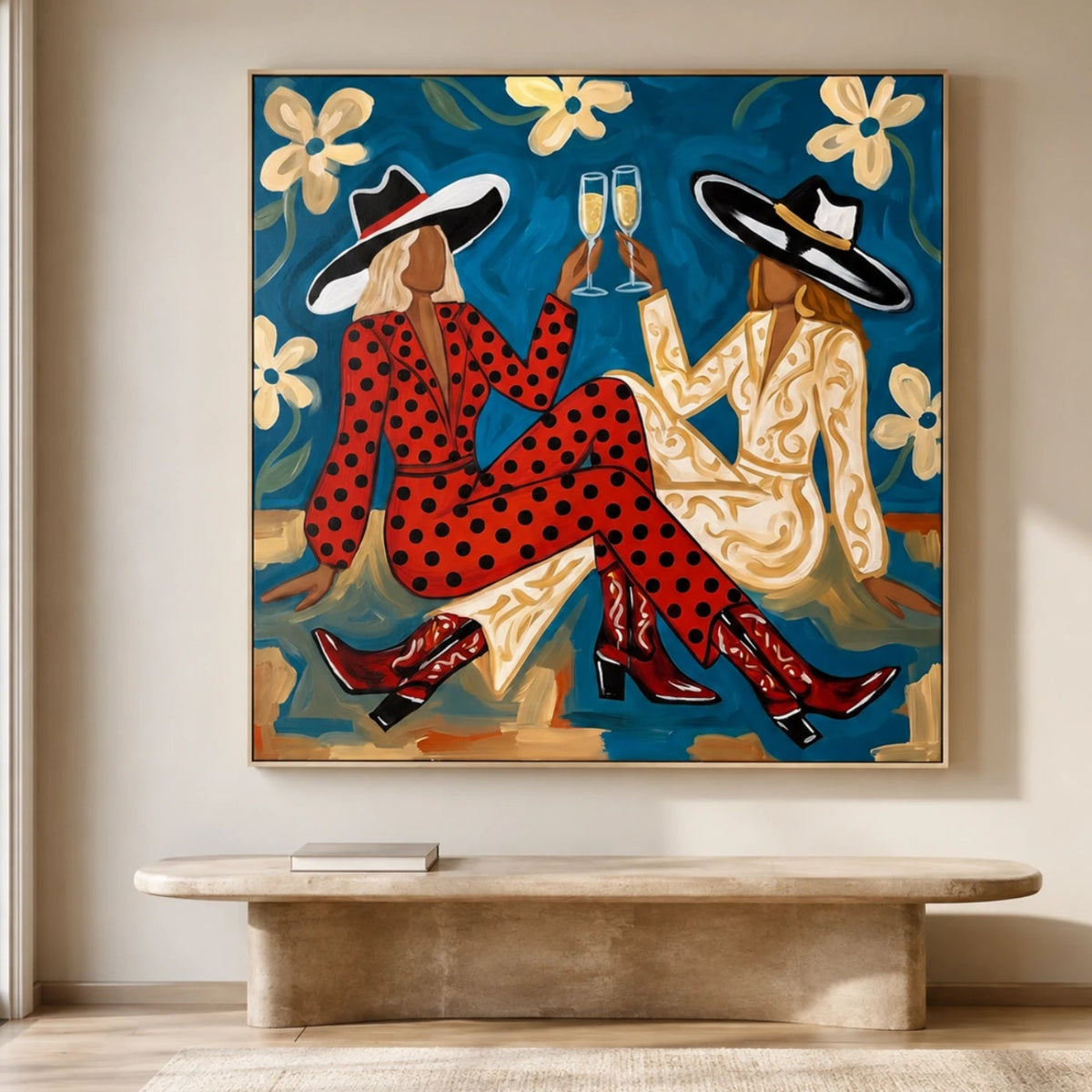 Western Pop Art｜Floral Champagne Toast