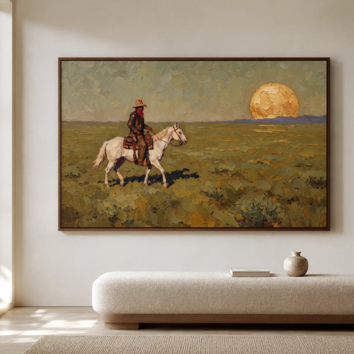 Western Landscapes Art｜Moonrise on the Open Range