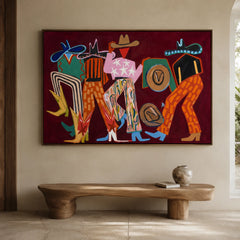 Western Pop Art｜Burgundy Prairie Groove