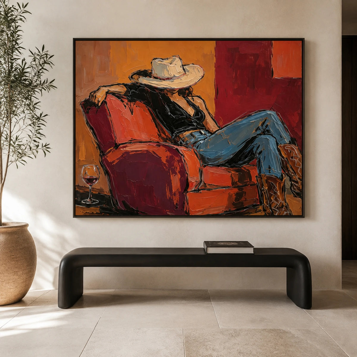 Western Pop Art｜Crimson Chair Solace
