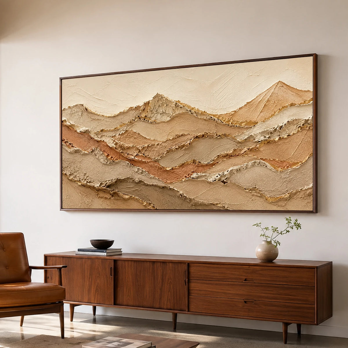 Textured & Impasto Art｜Gilded Desert Ranges