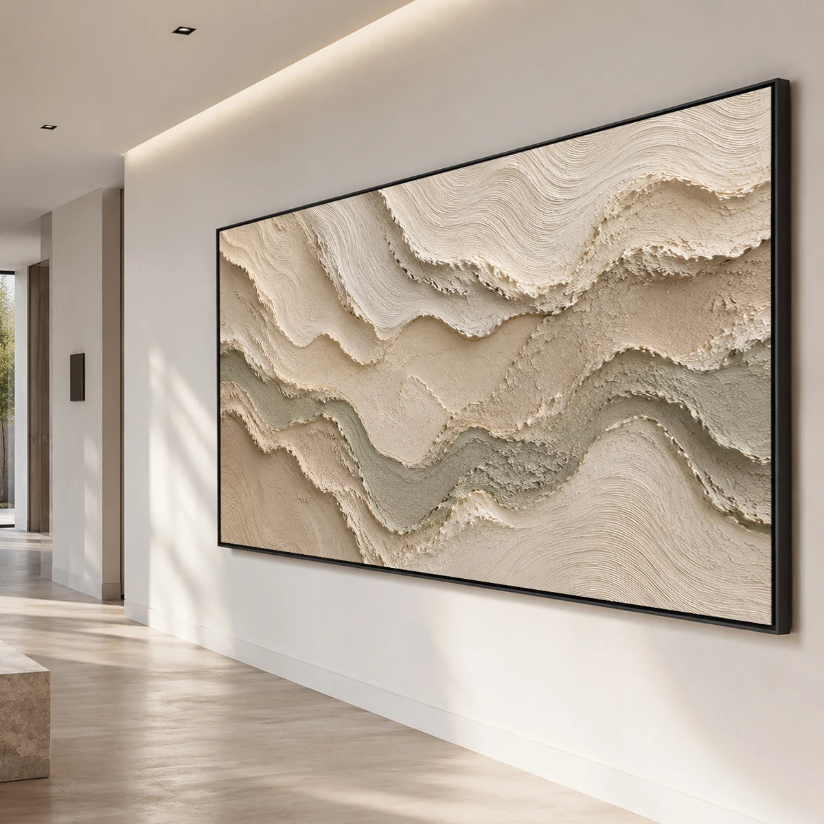 Textured & Impasto Art｜Sage Strata Drift