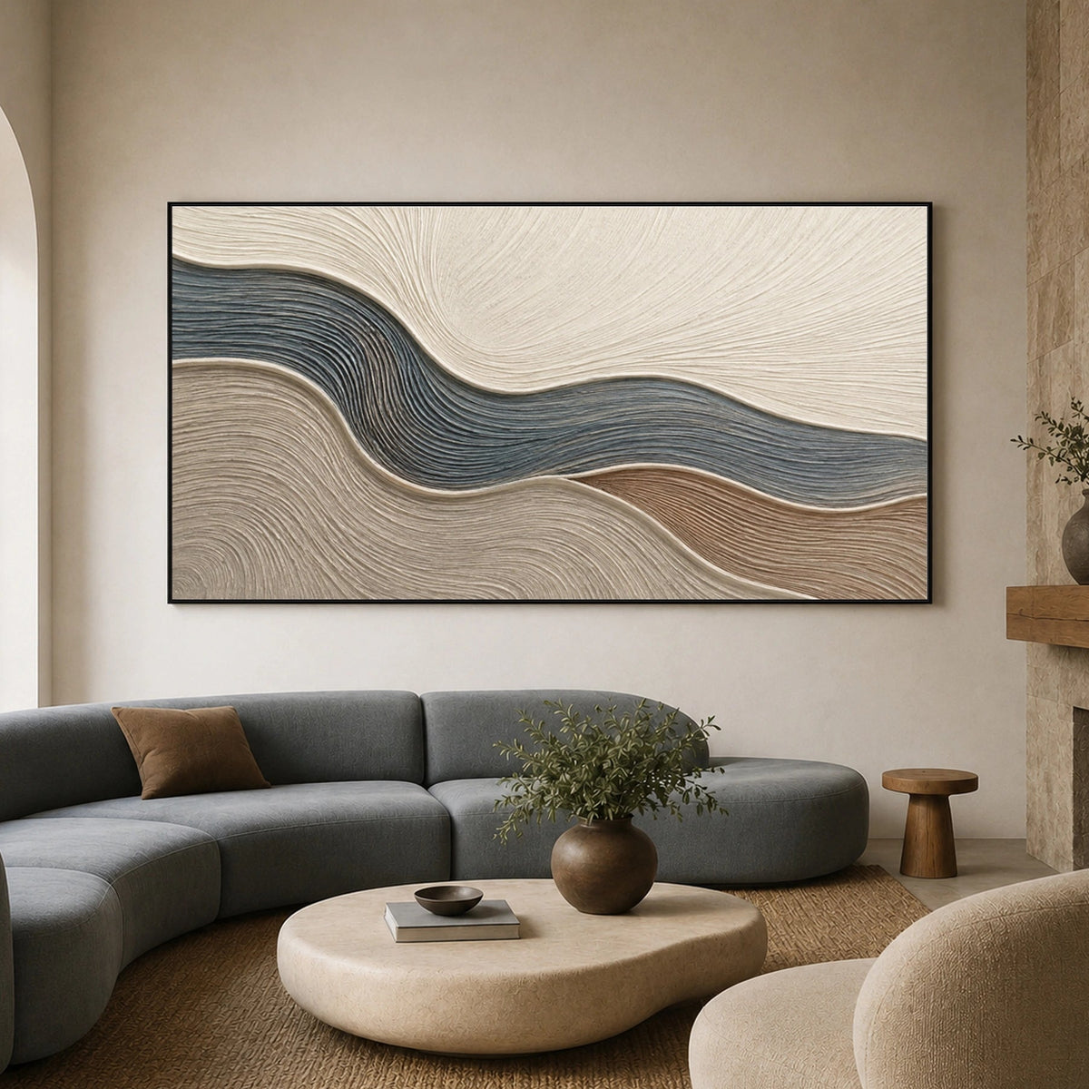 Textured & Impasto Art | Coastal Stone Waves