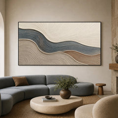 Textured & Impasto Art | Coastal Stone Waves