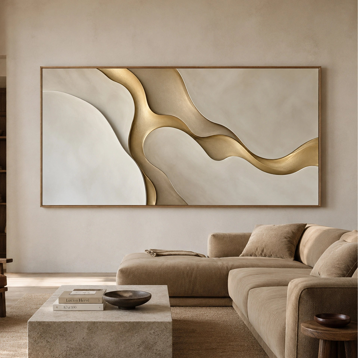 Textured & Impasto Art | Golden Organic Curves