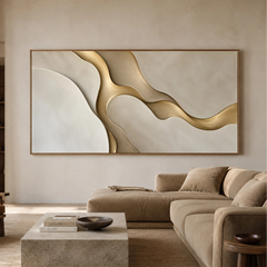 Textured & Impasto Art | Golden Organic Curves