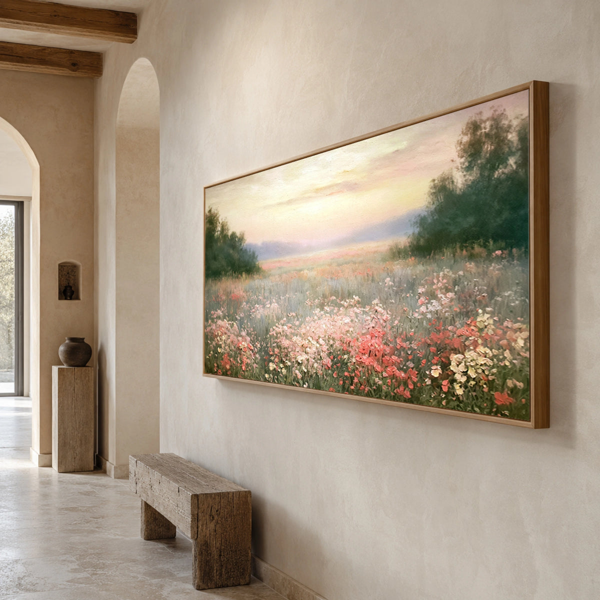 Textured & Impasto Art | Blush Meadow Whisper