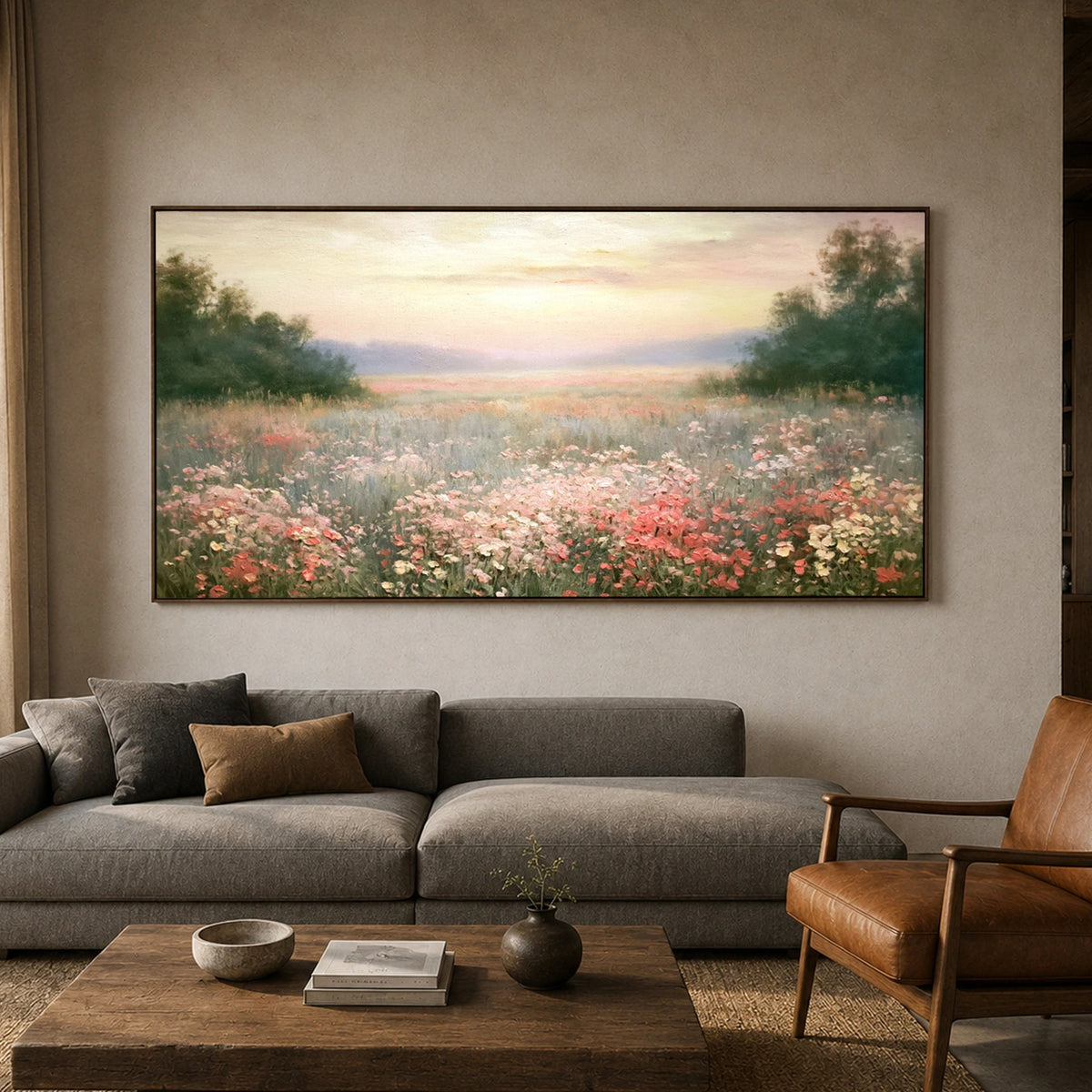 Textured & Impasto Art | Blush Meadow Whisper