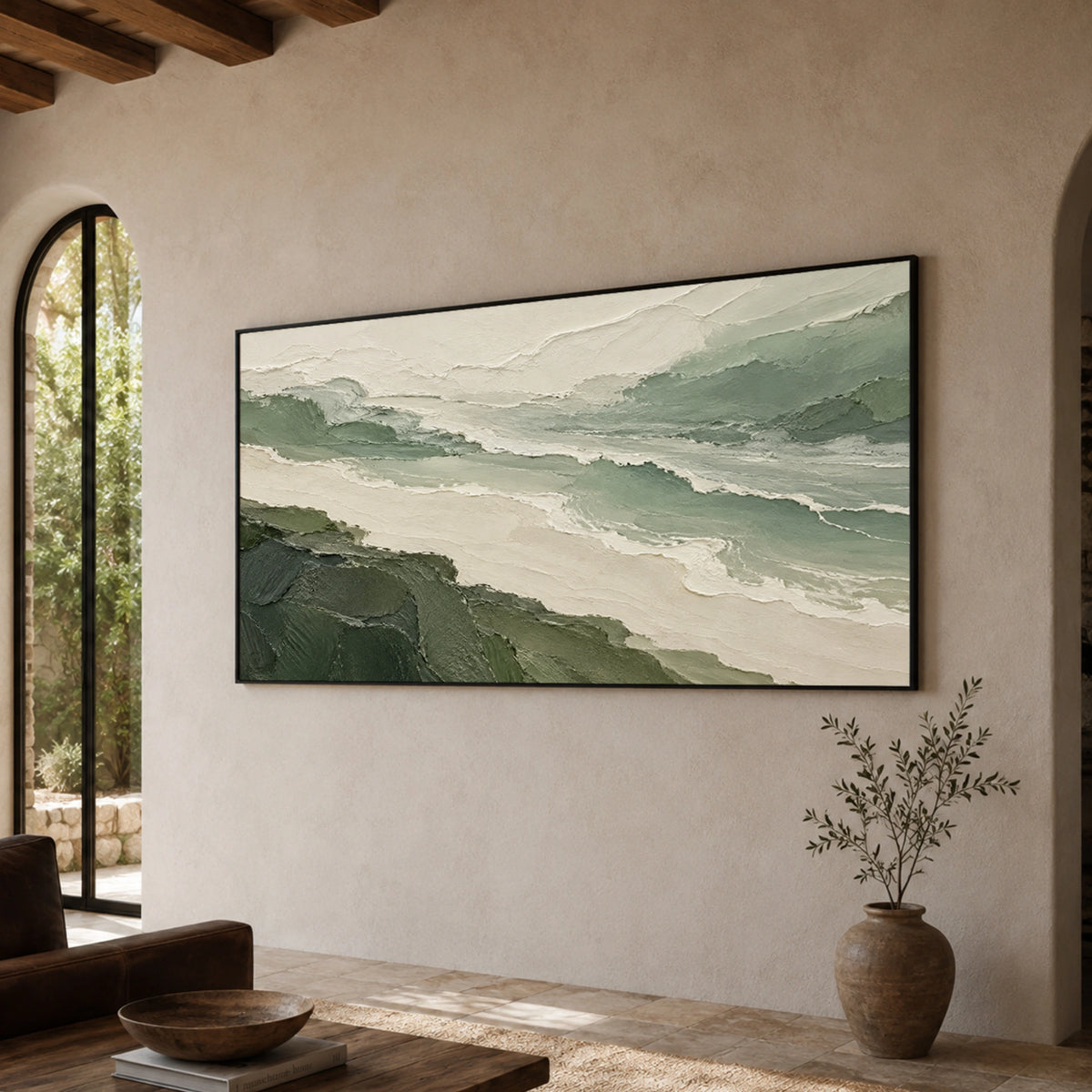Textured & Impasto Art | Coastal Sage Flow