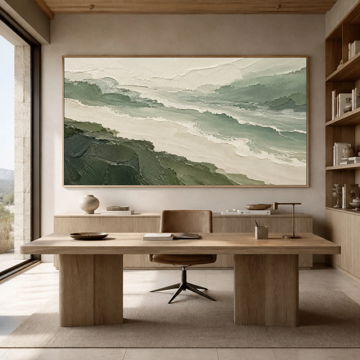 Textured & Impasto Art | Coastal Sage Flow