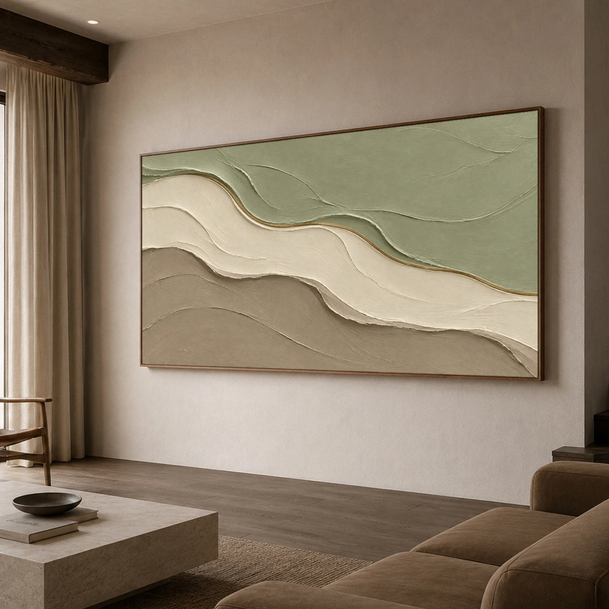 Textured & Impasto Art | Sage Horizon Layers