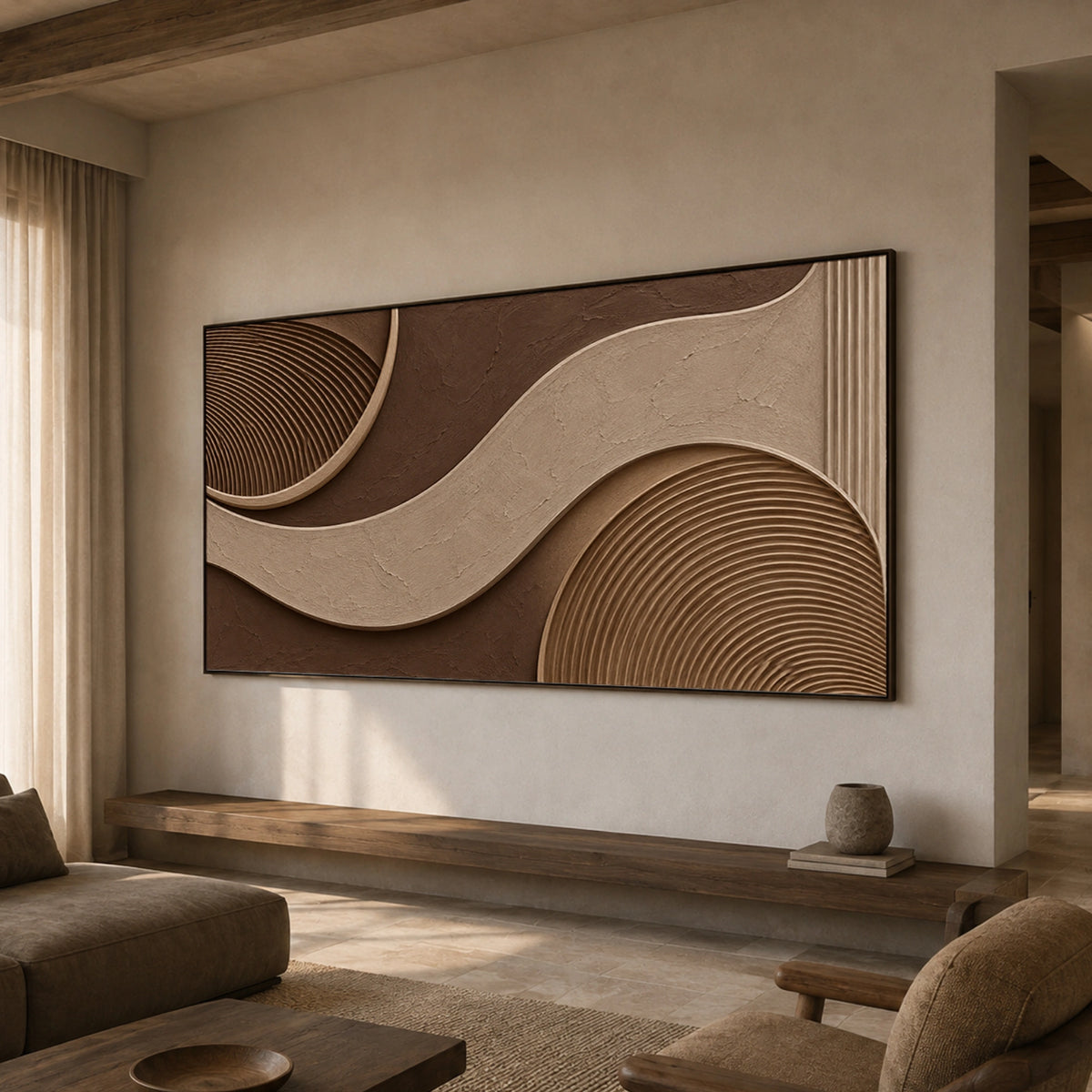 Textured & Impasto Art | Earth Rhythm Curves