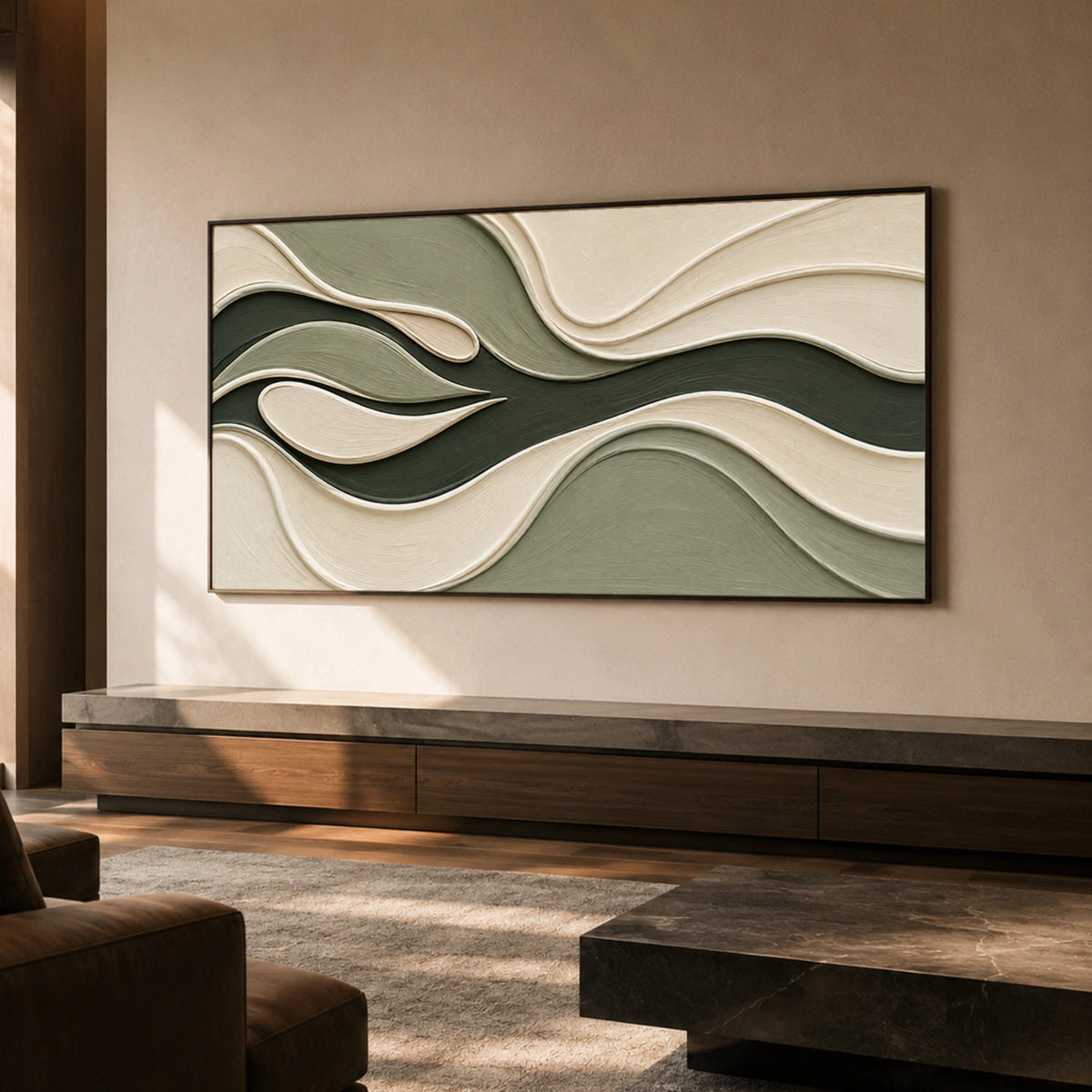 Textured & Impasto Art | Forest Wave Balance