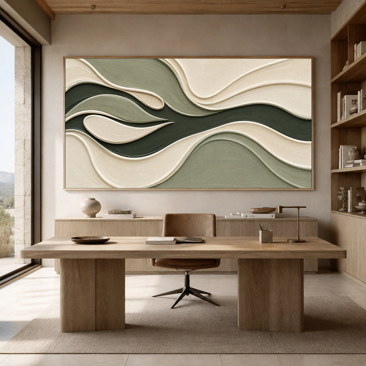 Textured & Impasto Art | Forest Wave Balance