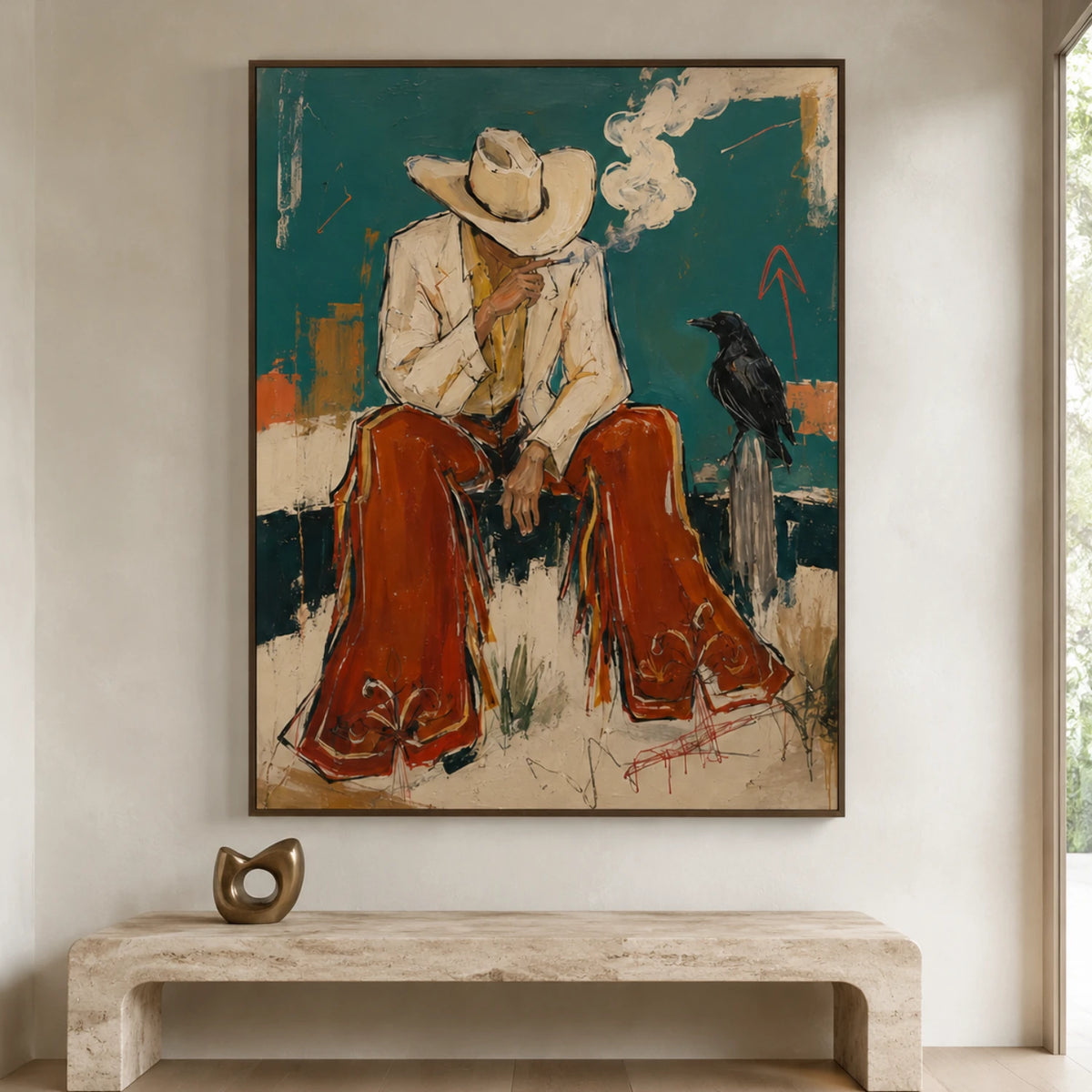 Western Pop Art｜Teal Smoke And Crow Hush