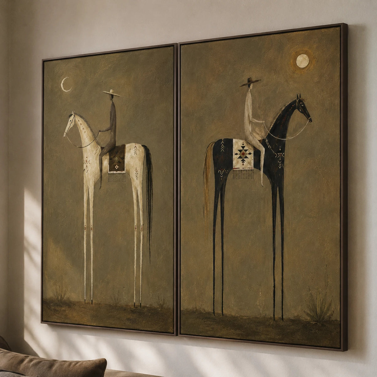 Vintage Americana Art｜Moonlit Riders