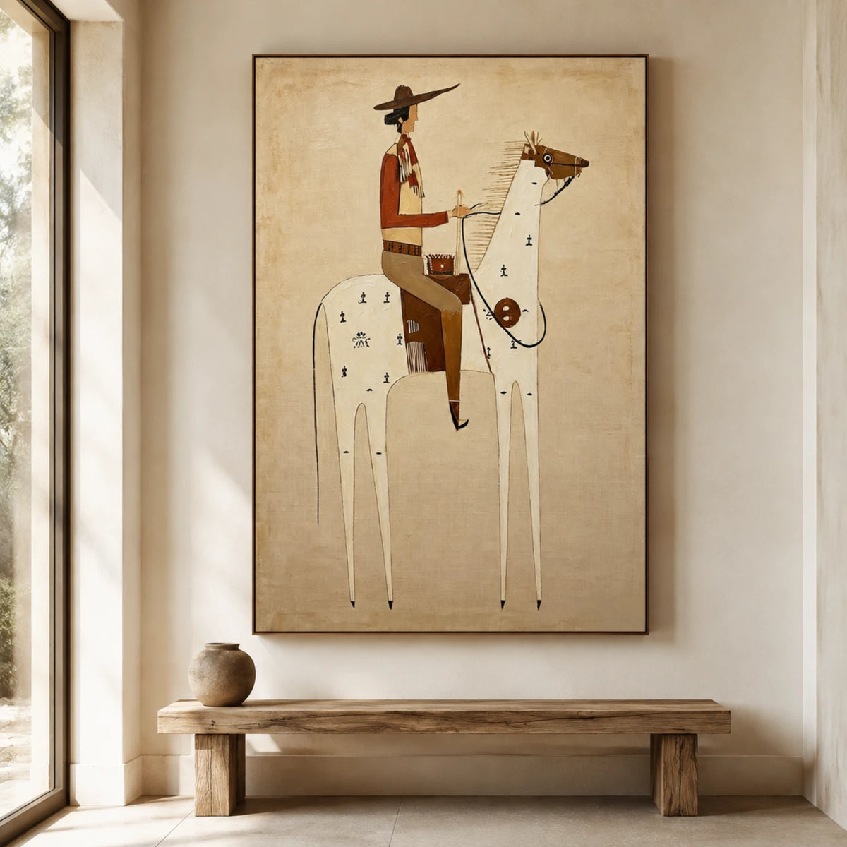 Vintage Americana Art｜White Horse Journey