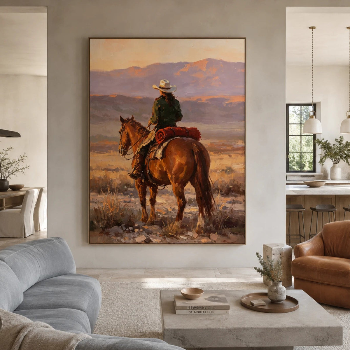 Western Landscapes Art｜Golden Hour Rider Across the Wild Frontier