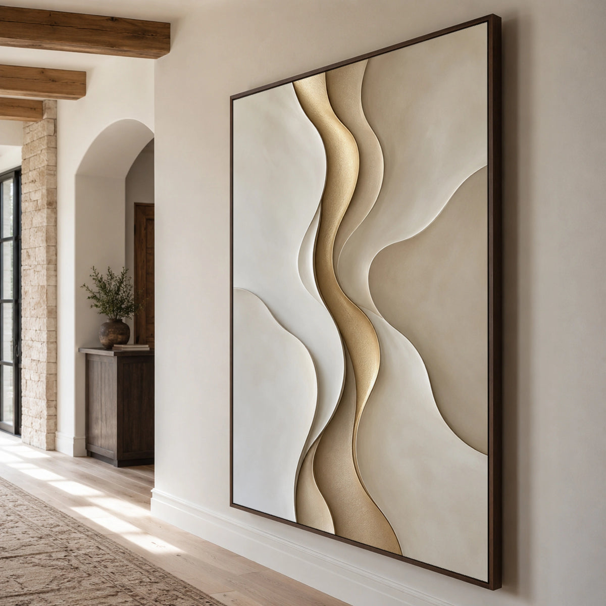 Textured & Impasto Art｜Golden Flow Sculpture