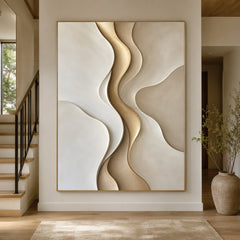 Textured & Impasto Art｜Golden Flow Sculpture