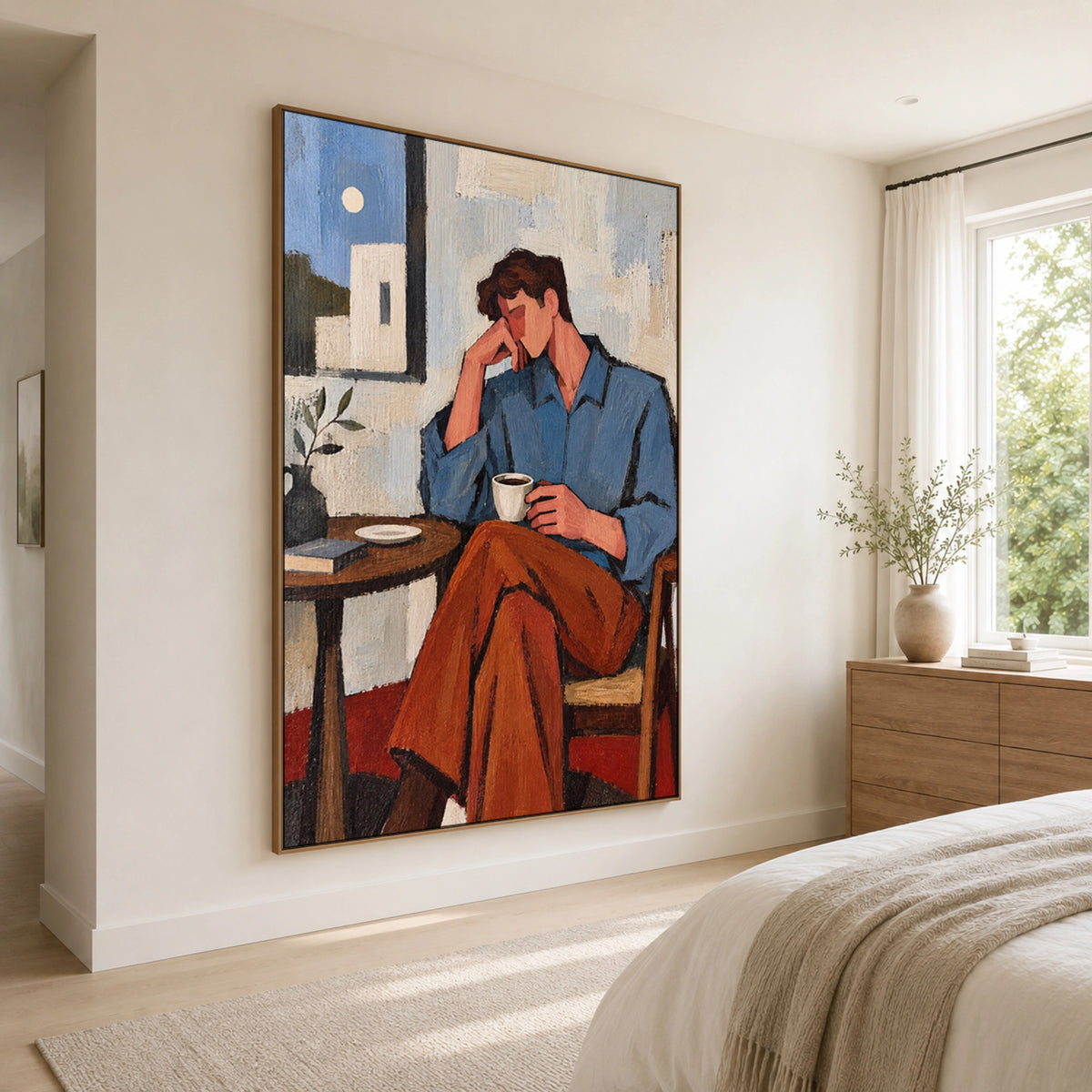 Modern Folk Art | Morning Coffee Reflection