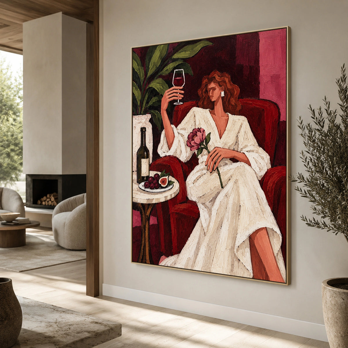 Modern Folk Art | Wine & Rose Evening Muse
