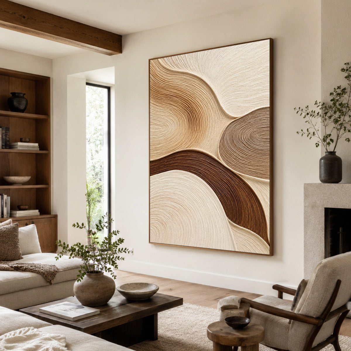 Textured & Impasto Art｜Natural Wood Flow