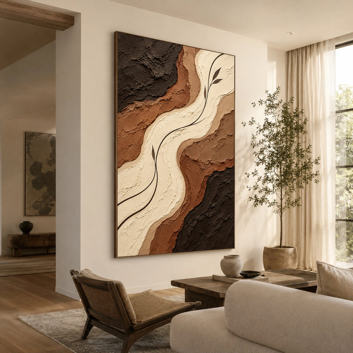 Textured & Impasto Art｜Earth River Contours