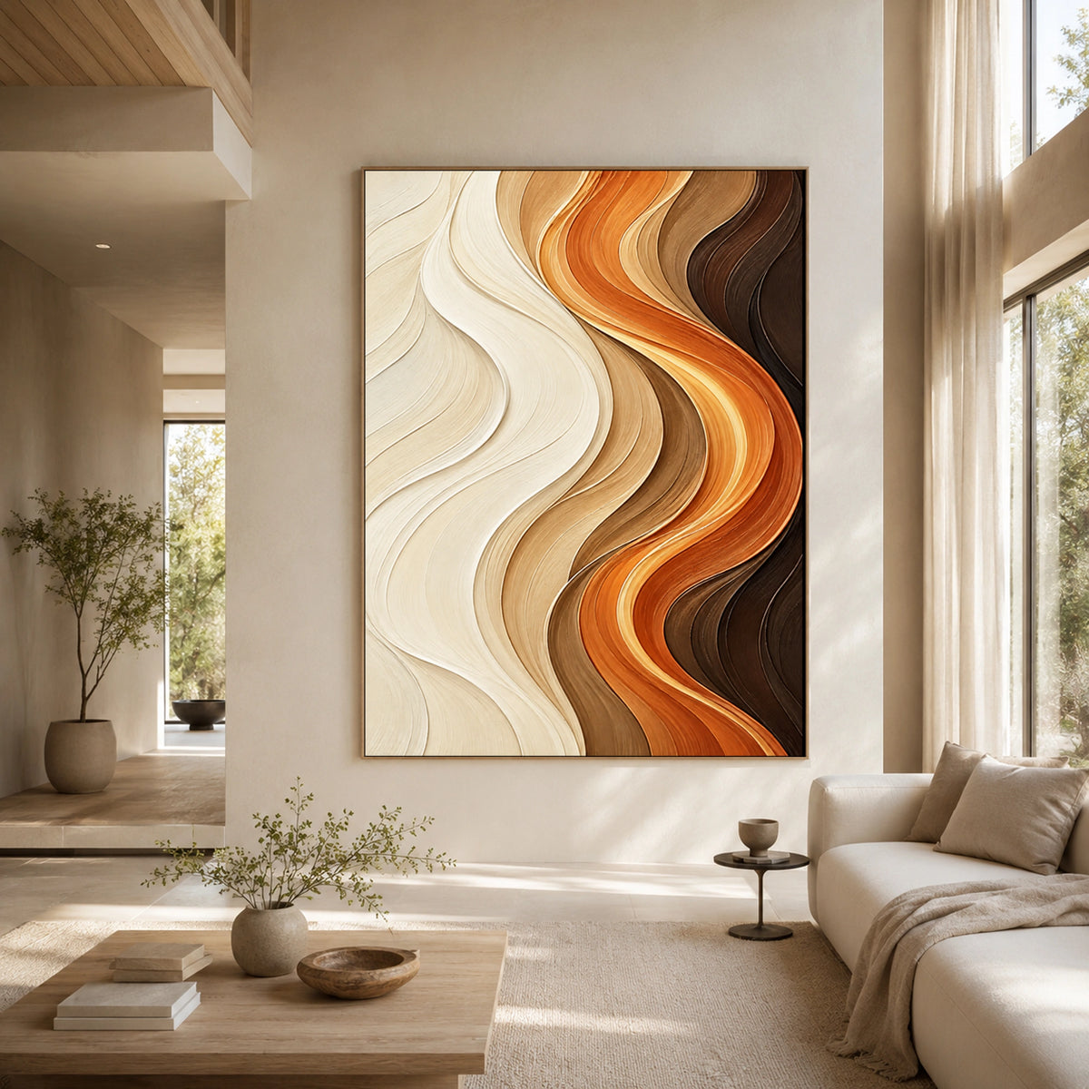 Textured & Impasto Art｜Warm Current Waves