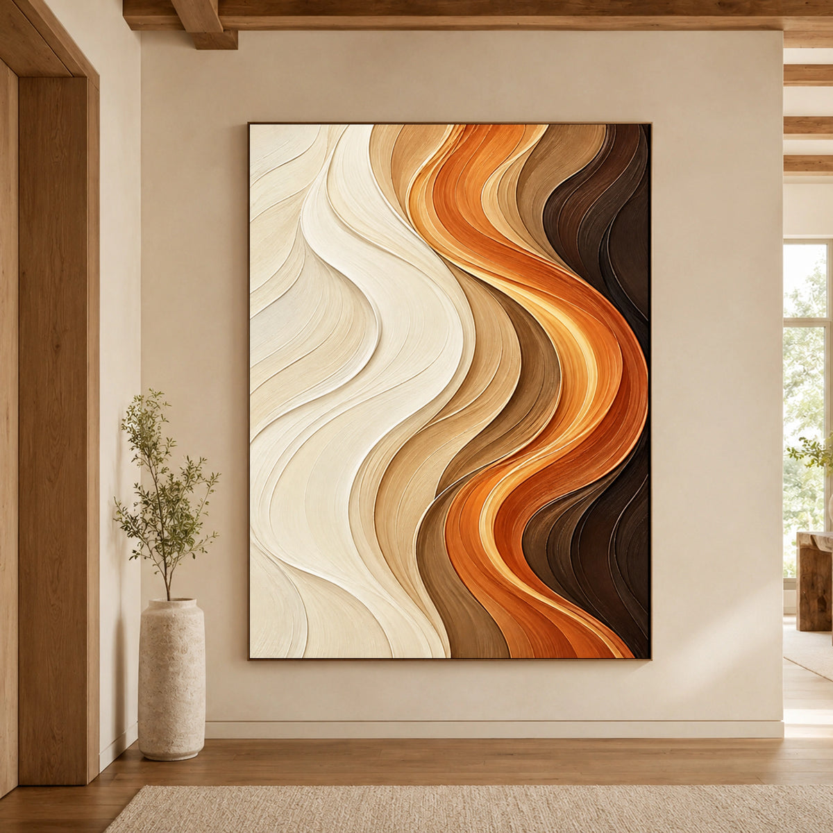 Textured & Impasto Art｜Warm Current Waves